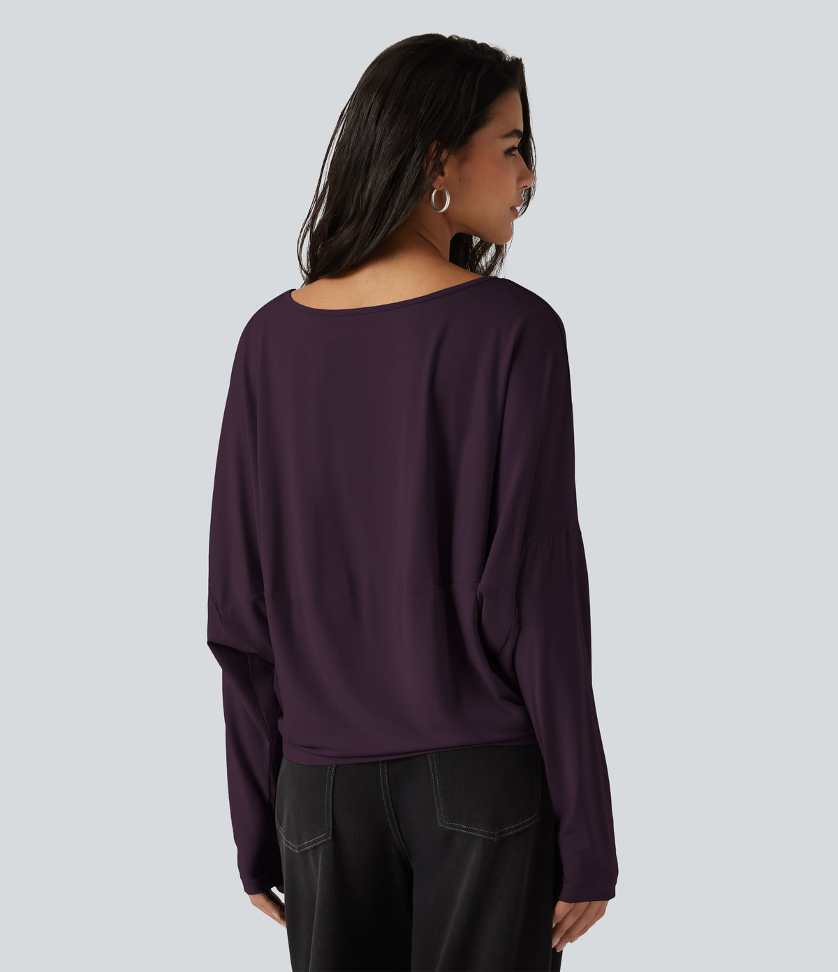 Roselle Long-Sleeve Top — Plum Wine