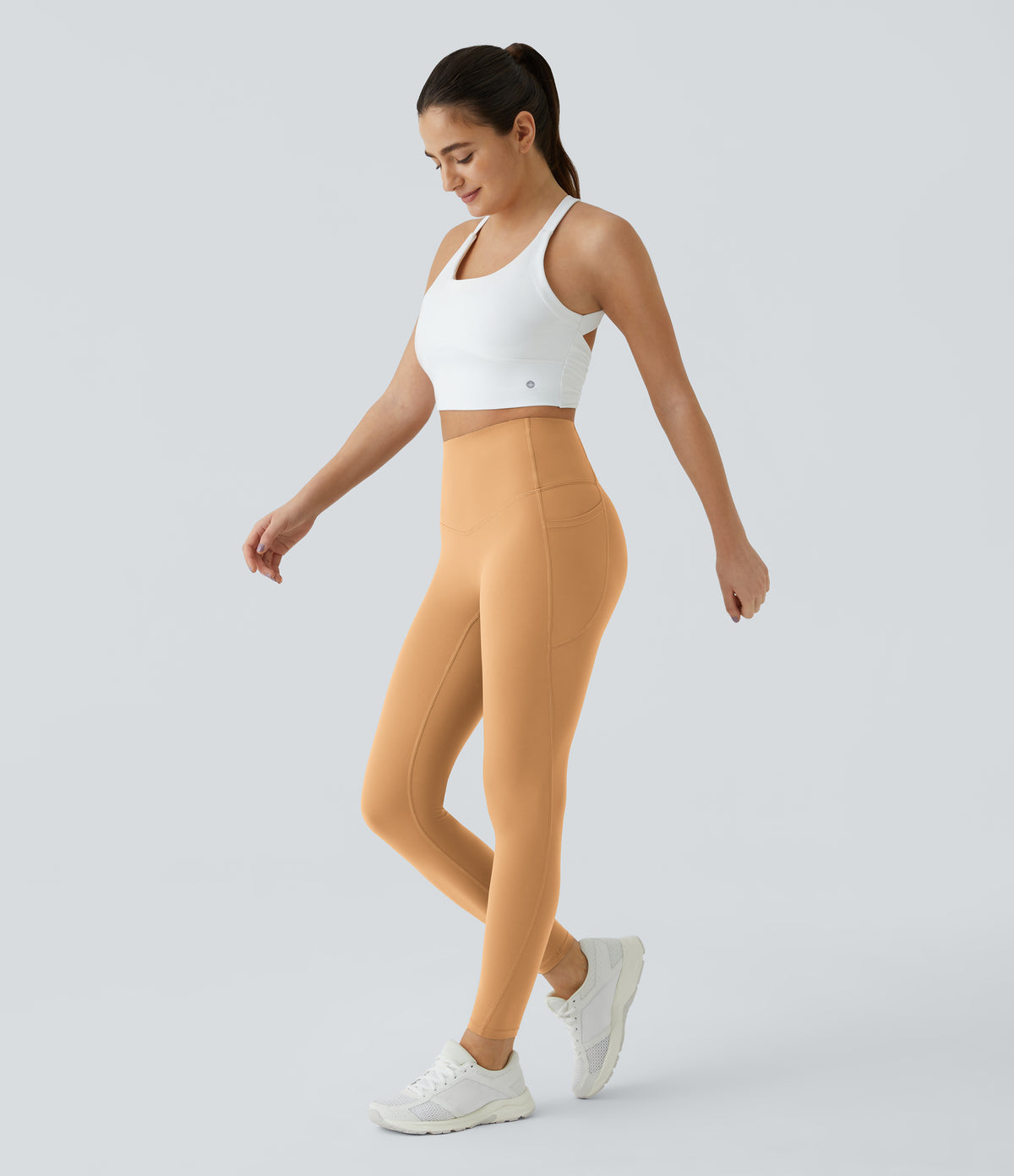Bloom Legging — Blue Flower Gray