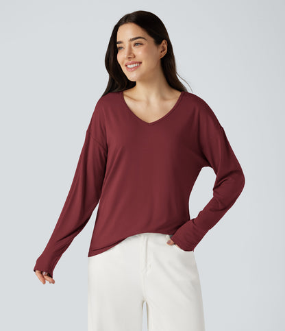 Mira Long-Sleeve Top — New Maroon