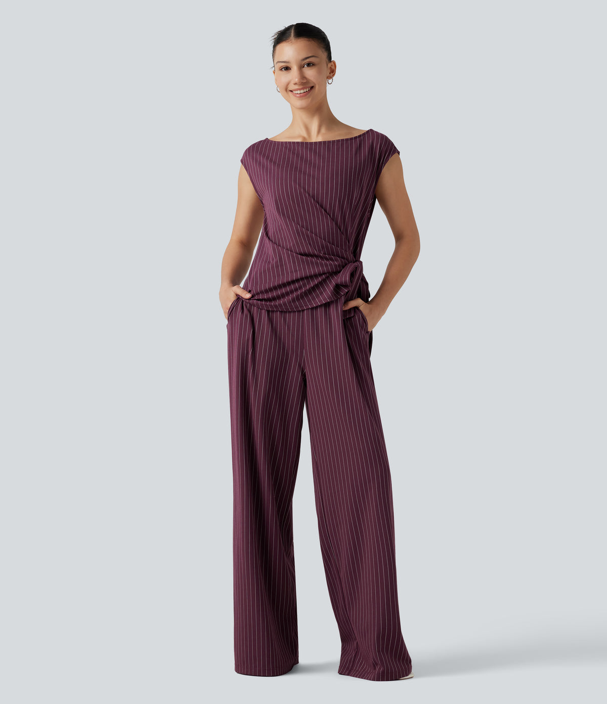Rosalind Jumpsuit — Plum Stripe