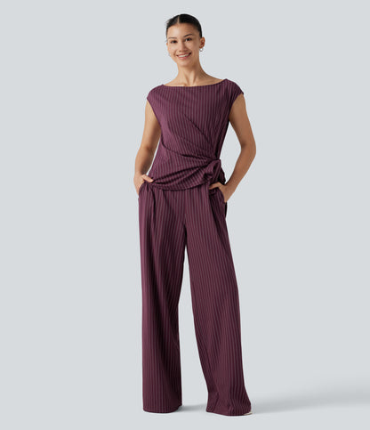Rosalind Jumpsuit — Plum Stripe
