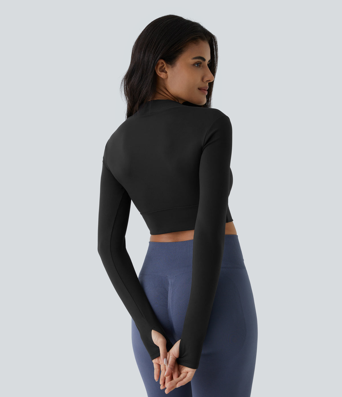 Esme Long-Sleeve Top — Black