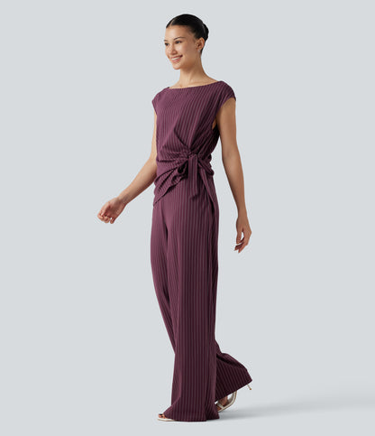 Rosalind Jumpsuit — Plum Stripe