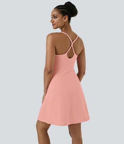 Aura Dress — Peach Melba