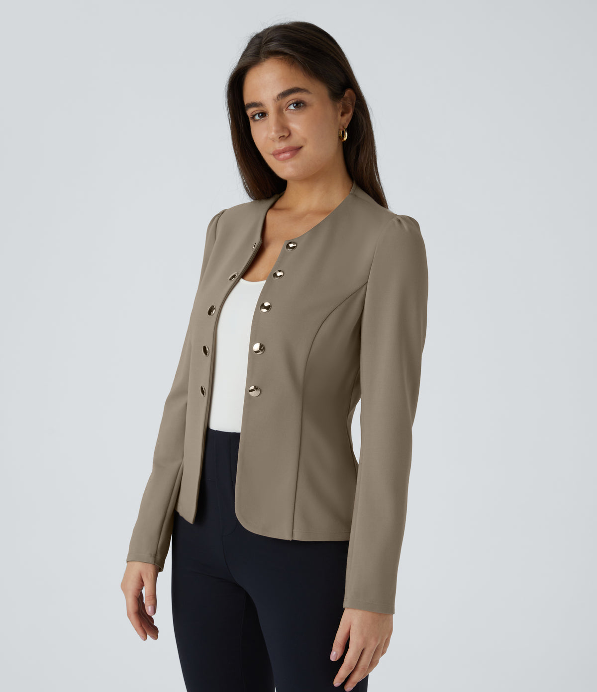 Faye Blazer — Birch Brown