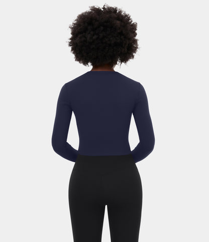 Aveline Zip Top — Steel Gray
