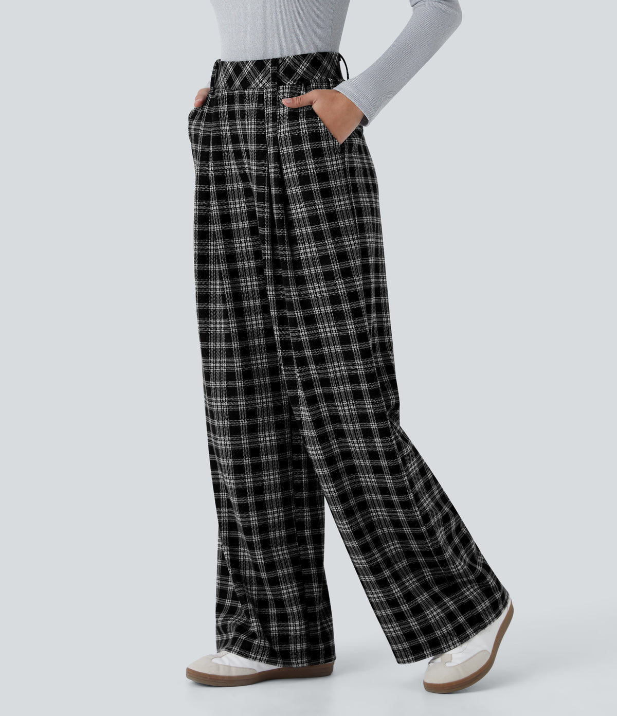 Lucille Pants — Black Tartan Plaid