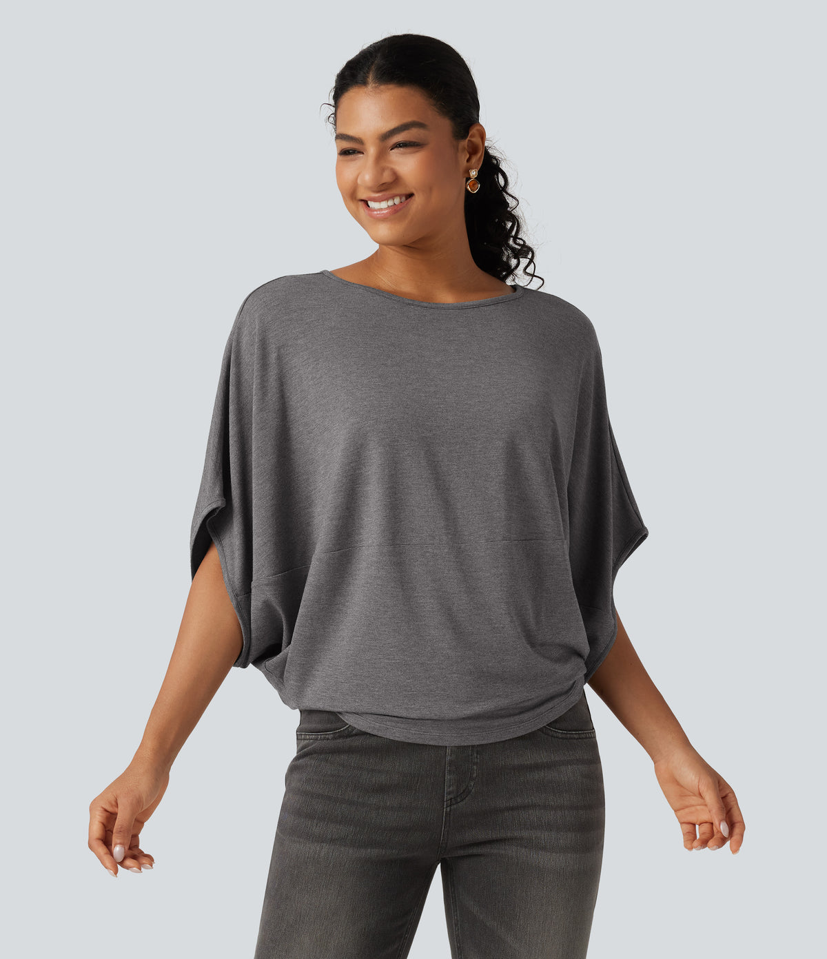 Indira Top — Darl Gray Floral Yarn