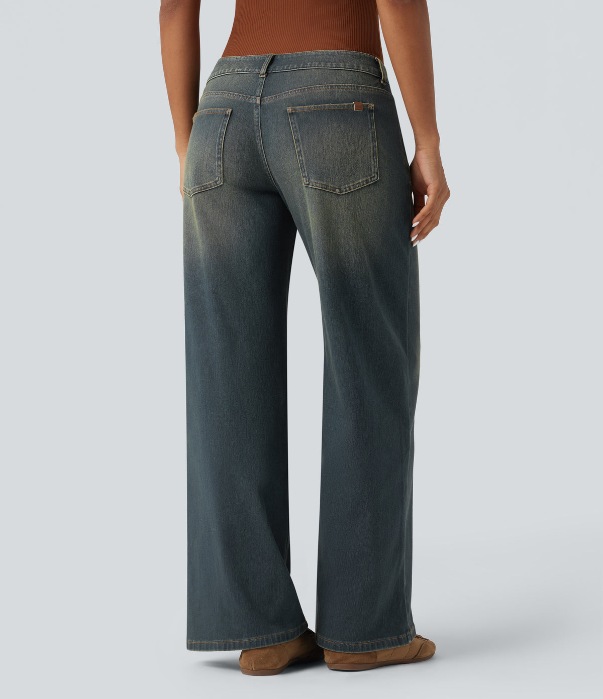 Avril Jeans — Mottled Dark Blue Denim