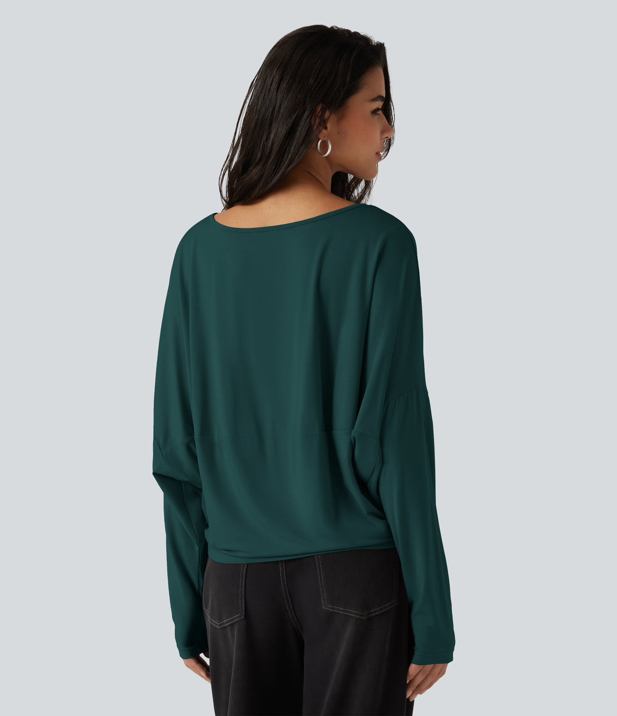 Roselle Long-Sleeve Top — Rain Forest