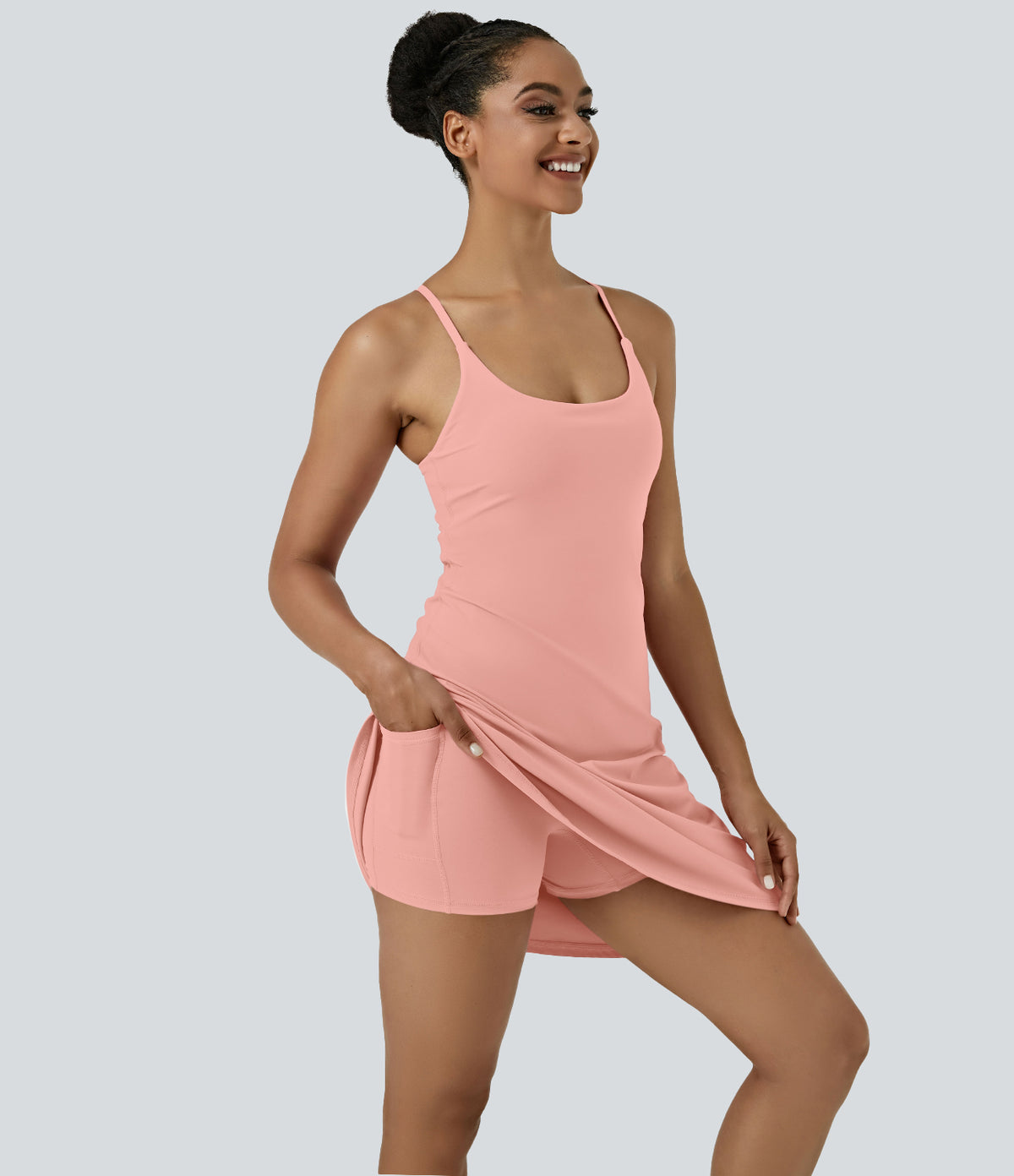 Aura Dress — Peach Melba