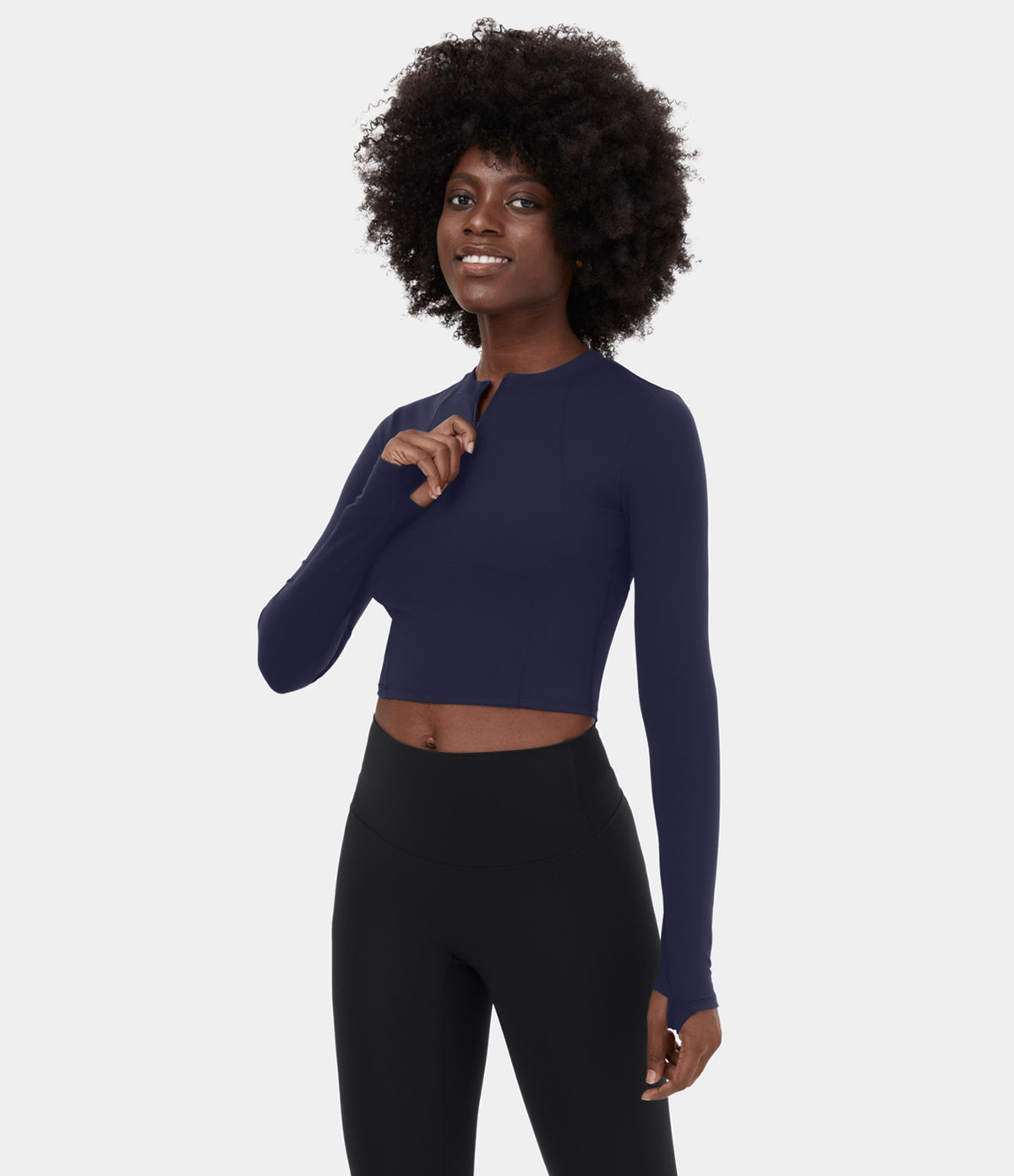 Aveline Zip Top — Steel Gray