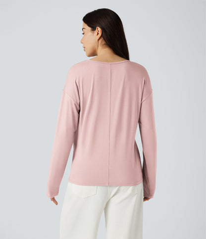 Mira Long-Sleeve Top — Light Elegant Pink