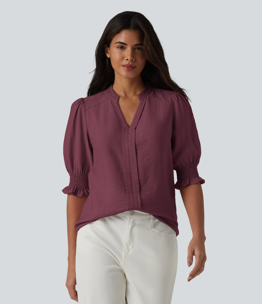 Imogen Blouse — Wine Red