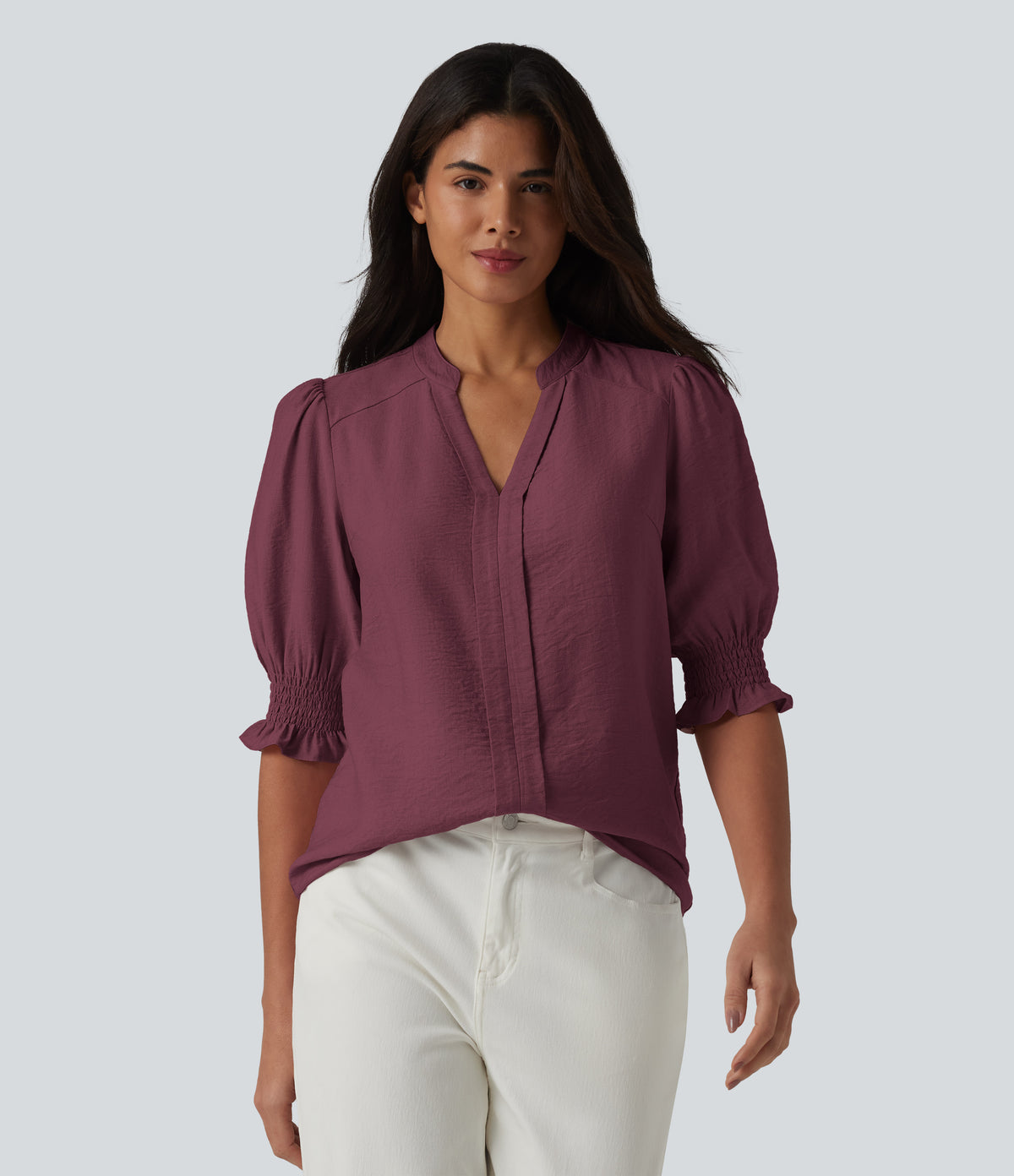 Imogen Blouse — Wine Red